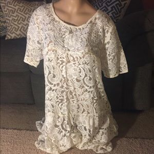 Free people lace dress or tunic with neck detail